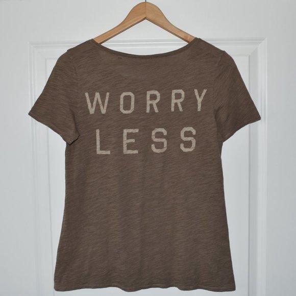 Marc O'Polo 'Smile More Worry Less' Slub Jersey Tee - Size S (runs large) - Picture 2 of 6
